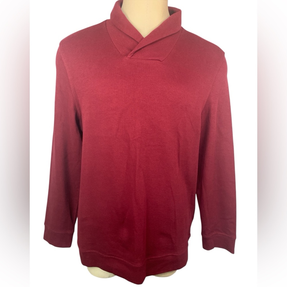Tasso Elba Classic Red Long Sleeve Pullover Men's Sweater XL
